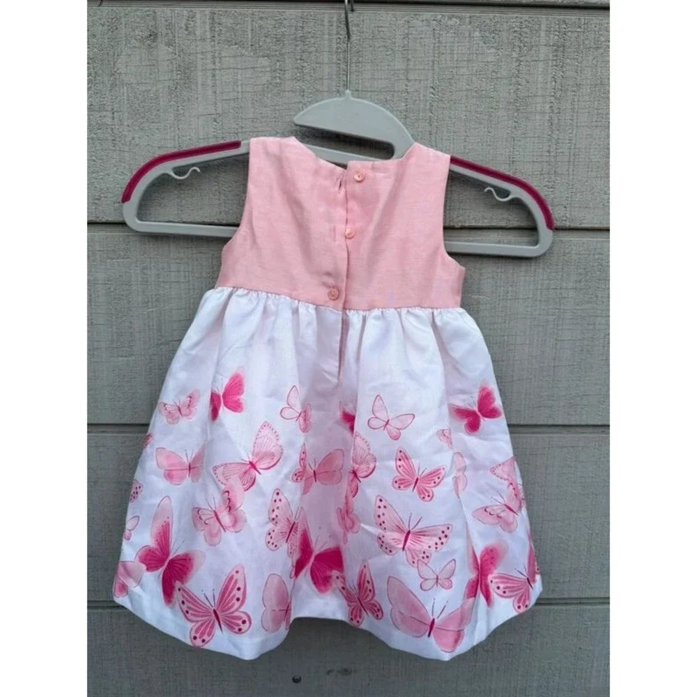 Gymboree Baby Girls’ Pink Butterfly Dress – 6–12 Months